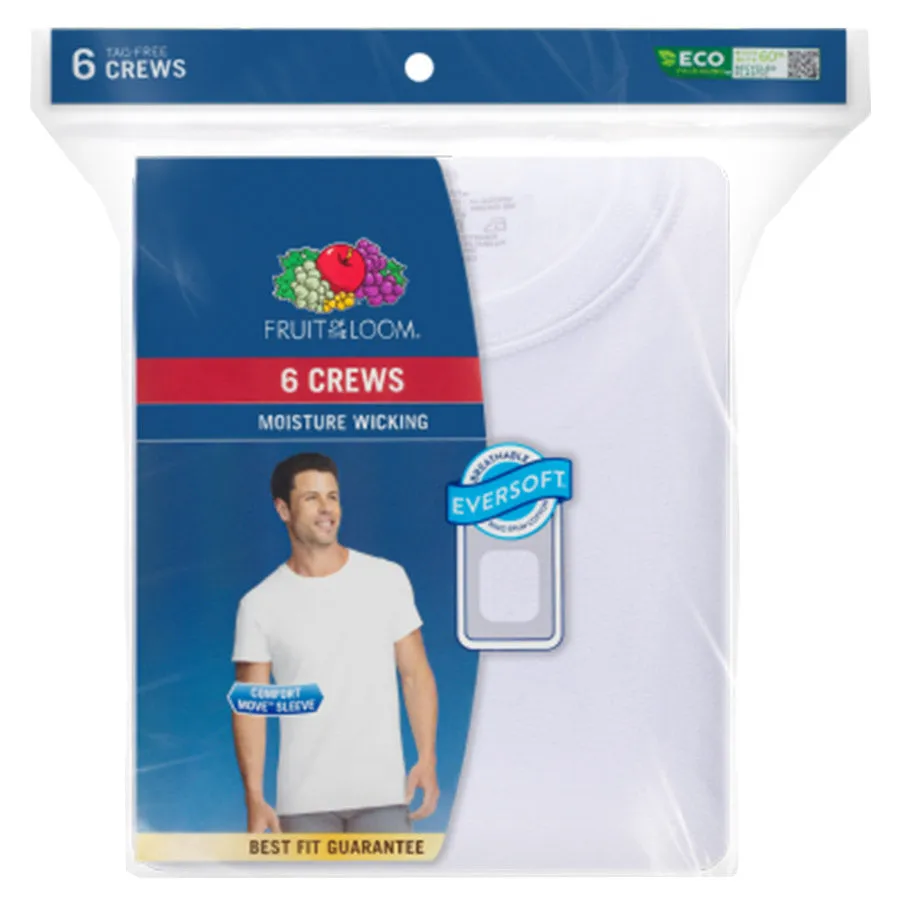 Mens Fruit of the Loom Crew Neck Undershirts - 6 Pk.