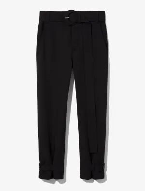 Rumpled Pique Belted Pants